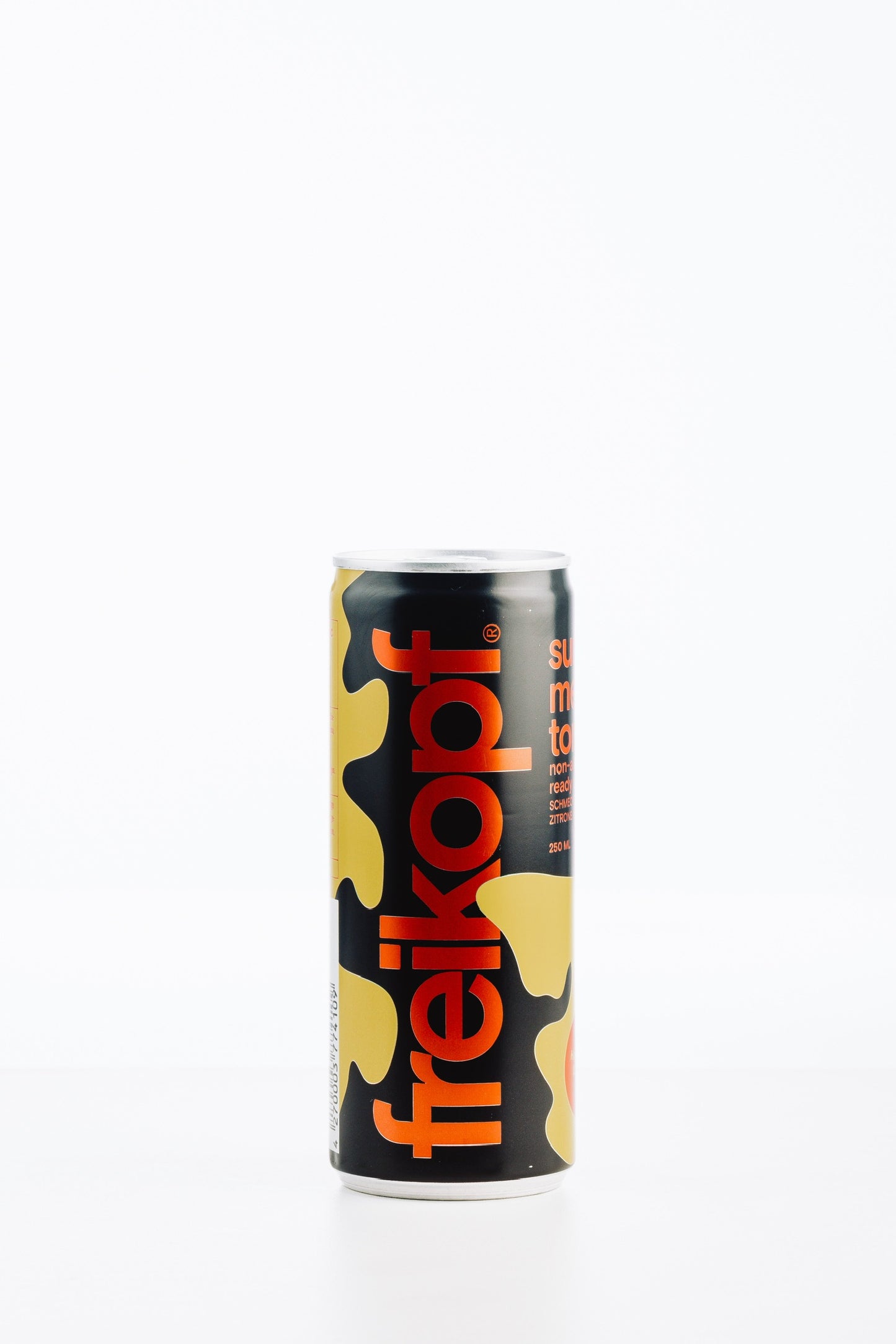 freikopf sunpéro meets tonic – alkoholfreier Kräuter-Citrus-Drink in sommerlich gelb-schwarzer 250 ml-Dose, fertig gemixt mit Orange, Zitrone und Kräutern