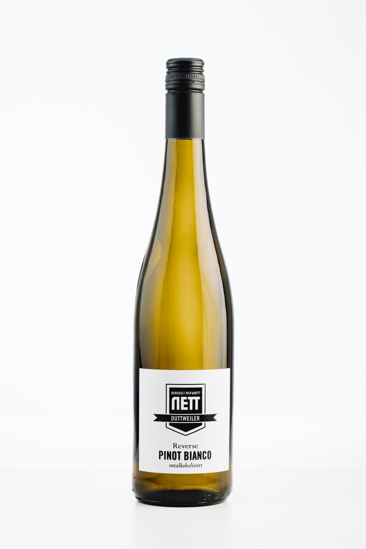 Reverse Pinot Bianco alkoholfrei von Bergdolt-Reif & Nett – frischer Weißwein mit Aromen von Pfirsich, Apfel und blumigen Noten.